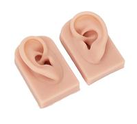 MRSTORY Modelo de Oreja de Silicona Modelo de Perforación de Silicona de Piel Humana y Reutilizable Flexible para Entrenamiento de Acupuntura y Enseñanza de Belleza 2 PCS (Color de piel