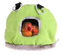 MRSTORY Nido de pájaro cálido redondo suave jaula de felpa colgante hamaca para parakets loros grises africanos grandes pájaros medianos Material de felpa de lona disponible en 18 cm y 20 (verde)