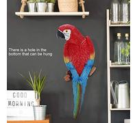 MRSTORY Resina Vida Real La Figura de Adorno para Loros de Resina Juguete Juguete Súper Realista de La Escultura de Jardín Vívido Decoración de Pared para (No. 1 Derecha roja)