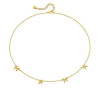 MRSXIA Collar para mujer con colgante de palabra dorada para mamá/mamá/mamá, relleno de oro de 18 quilates, cadena delicada simple de regalo para madre, Metal, No es una piedra preciosa