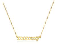 MRSXIA Collar para mujer con dije de palabra de oro para mamá/mamá/mamá, chapado en oro de 18 quilates, cadena delicada, joyería de regalo simple para la madre, Metal