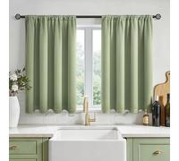 MRTREES - 2 paneles de cortinas impermeables con bolsillo para barra, cortinas opacas para baño, cocina, caravana, ventanas del arco, 90x90 CM 35x35 Pulgadas, color salvia verde