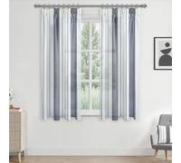 MRTREES Cortinas con Ganchos Salon Cortinas Cocina Cortina Exterior terraza Blancas Grises 2X A140xL145CM translucida
