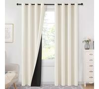 MRTREES Cortinas de Casa Opacas 2 Piezas Cortinas Térmicas Aislantes Frío Calor 140x230 cm Cortina Acustica con Ojales para Salon Dormitorio Comedor Habitacion Beige Claro