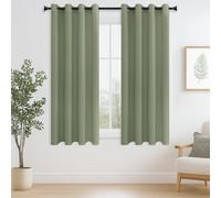 MRTREES Cortinas Opacas 2 Piezas 140x185 cm, Cortinas Dormitorio Cortas Verde Salvia con Ojales Cortina Termica Aislantes Frio y Calor para Cocina Salon Habitacion
