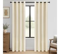 MRTREES Cortinas opacas beige de 214 cm de caída, cortinas térmicas con ojales para dormitorio y sala de estar, 2 paneles 214x168 CM 84x66 pulgadas color beige Biscotti