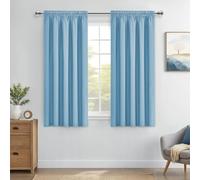 MRTREES Cortinas opacas plisadas de 137 cm de caída, cortinas térmicas para dormitorio y sala de estar, múltiples métodos de colgar, 2 paneles de 167 x 137 cm, color azul cielo