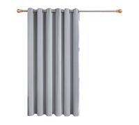 MRTREES Cortinas opacas térmicas con ollaos, modernas, cortas, 183 x 228 cm (alto x ancho), color gris claro, 1 unidad, para hoteles, oficinas, salón, dormitorio, habitación infantil