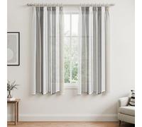 MRTREES Cortinas Puerta Cocina translucidas Cortina Exterior terraza Fiesta habitacion Blancas Gris Oscuro 2X A140xL160CM semiopacas