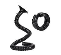 MRVAKDYDI Brazo Extractor de Humos Milageto Ajustable Articulated Fume Extractor Arm, 2-3 Inch Hose, Locking Hood, Black and Milk, 360 Degree(Black,50mm-150cm)