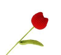 MRVAKDYDI Crochet Flower Bouquet,Flores de Punto, Crochet Knitted Tulip Artificial Flowers Bouquet Multicolor 54 Pcs(6pcs Red)