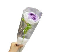 MRVAKDYDI Crochet Flower Bouquet,Flores de Punto, Handmade Knitted Wool Crochet Artificial Flower Rose Bouquet Home Decor Multicolor 5.5x40cm(3)