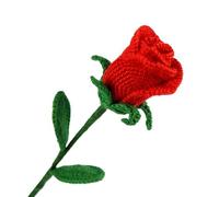 MRVAKDYDI Crochet Flower Bouquet,Flores de Punto, Handmade Knitted Wool Crochet Artificial Flower Rose Bouquet Home Decor Multicolor 5.5x40cm(Red)