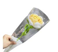 MRVAKDYDI Crochet Flower Bouquet,Flores de Punto, Handmade Knitted Wool Crochet Artificial Flower Rose Bouquet Home Decor Multicolor 5.5x40cm(5)