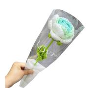 MRVAKDYDI Crochet Flower Bouquet,Flores de Punto, Handmade Knitted Wool Crochet Artificial Flower Rose Bouquet Home Decor Multicolor 5.5x40cm(4)