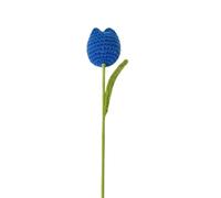 MRVAKDYDI Crochet Flower Bouquet,Flores de Punto, Knitted Tulip Crochet Flower Bouquet Multicolor Home Table Wedding Decoration(Dark Blue)