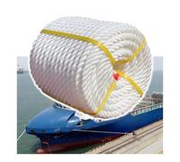 MRVAKDYDI Cuerda de Amarre para Barcos de Pesca, Cabos de Amarre Trenzados de Nailon de Tres Hilos Blanco 10-100 m 12-24 mm(24mm/0.94",10m/30')