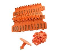 MRVAKDYDI Etiqueta plástica para Ganado, Plástico con Herramienta for Quitar Crotales y alicates for Crotales de Ganado(Orange 4 * 5cm (1.57 * 1.96in),101-200)