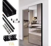 MRVAKDYDI Herrajes Ocultos para Puertas correderas Tipo Gran Kit de riel Deslizante for Puerta de Granero, Negro, 24-60 Pulgadas(98cm/38.6in)