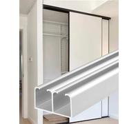 MRVAKDYDI Herrajes Ocultos para Puertas correderas Tipo Gran Kit de riel for Puerta corrediza de Granero for Montaje en Techo de Armario/Bolsillo, Multicolor, 1000-4000mm(Silver,3700mm/146 Inch)