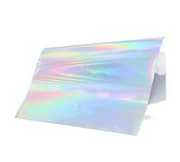 MRVAKDYDI Hot Foil Roll Heat Transfer Foil Paper, Papel de estampación en Caliente láser Dorado con lámina térmica, Papel de Transferencia holográfica, laminador de láminas(Laser Silver 50pcs)