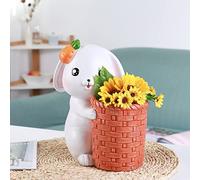 MRVAKDYDI Macetas Modernas, Succulent Plant Pot Vase，Creative Resin Planter Cactus Flower Pot Indoor Outdoor Home Office Desk Decor(White-Girl,15x23x31cm)