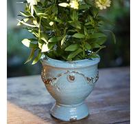 MRVAKDYDI Macetas Modernas, Succulent Planters Creative Rough Pottery Glaze Applique, Cup Flower Pots Old Fashioned Plant Garden Pot(Sky Blue,15cm)