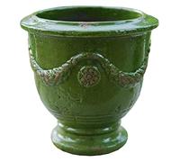 MRVAKDYDI Macetas Modernas, Succulent Planters Creative Rough Pottery Glaze Applique, Cup Flower Pots Old Fashioned Plant Garden Pot(Green,24cm)