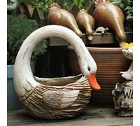 MRVAKDYDI Macetas Modernas, Swan Flower Pots Creative Garden Planters Pot,Cute Succulent Plant Pots Ornaments with a Hole In The Bottom