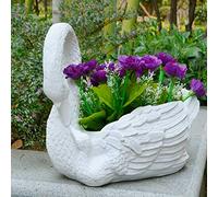 MRVAKDYDI Macetas Modernas, Swan Planters Succulents Flower Pot Large,Eco Friengly Resin Plant Pot Container for Outdoor Garden Balcony Decoration