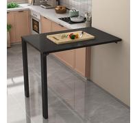 MRVAKDYDI Mesa Flotante de Pared Drop-Leaf ， Escritorio Plegable de Pared for Espacios pequeños, Multicolor, Varios tamaños(Black,75X60cm/29.5X23.6in)