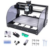 MRVAKDYDI Mini Torno para Madera, Fresadora CNC 3018 Pro MAX de 3 Ejes con Control GRBL, grabadora for Madera, plástico, acrílico, PVC, PCB, área de Trabajo de 30 x 18 x 4 cm(1W)