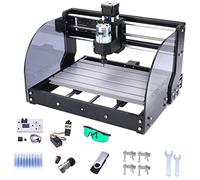 MRVAKDYDI Mini Torno para Madera, Fresadora CNC 3018 Pro MAX de 3 Ejes con Control GRBL, grabadora for Madera, plástico, acrílico, PVC, PCB, área de Trabajo de 30 x 18 x 4 cm(5.5W)