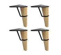 MRVAKDYDI Muebles de piernas, Patas cónicas de Madera Maciza for Muebles, Patas de Repuesto for Muebles, Patas de Mesa de Madera con Soporte Triangular(18cm)