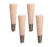 MRVAKDYDI Muebles de piernas, Patas de Muebles de Madera Maciza con Manguito de latón Ajustable, Cono Recto, Patas de Mesa de Repuesto, Patas for Muebles(18cm)