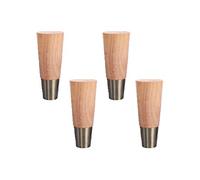MRVAKDYDI Muebles de piernas, Patas de Muebles de Madera Maciza con Manguito de latón Ajustable, Cono Recto, Patas de Mesa de Repuesto, Patas for Muebles(12cm)