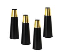 MRVAKDYDI Muebles de piernas, Patas de Muebles de Madera Maciza, Manguito de latón, Cono Recto, Patas de Repuesto for Muebles, Patas de Mesa de Madera(Black,18cm)