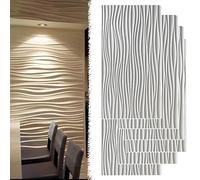MRVAKDYDI Paneles Decorativos 3D para Paredes, 3D Decorative Wavy Textured Wall Panels PU Multicolor 60x120cm(White)