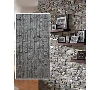 MRVAKDYDI Paneles Decorativos 3D para Paredes, 3D Faux Stone Panel 7Colors 2x3.9ft WaterproofDurable IndoorOutdoor PatioBathroomLobbyHotel(Black,4pcs)