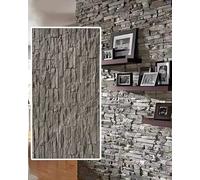 MRVAKDYDI Paneles Decorativos 3D para Paredes, 3D Faux Stone Panel 7Colors 2x3.9ft WaterproofDurable IndoorOutdoor PatioBathroomLobbyHotel(Dark Gray,6pcs)