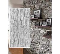 MRVAKDYDI Paneles Decorativos 3D para Paredes, 3D Faux Stone Panel 7Colors 2x3.9ft WaterproofDurable IndoorOutdoor PatioBathroomLobbyHotel(White,7pcs)