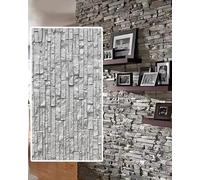MRVAKDYDI Paneles Decorativos 3D para Paredes, 3D Faux Stone Panel 7Colors 2x3.9ft WaterproofDurable IndoorOutdoor PatioBathroomLobbyHotel(Light Gray,3pcs)