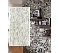 MRVAKDYDI Paneles Decorativos 3D para Paredes, 3D Faux Stone Panel 7Colors 2x3.9ft WaterproofDurable IndoorOutdoor PatioBathroomLobbyHotel(Beige,3pcs)