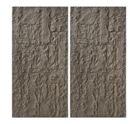 MRVAKDYDI Paneles Decorativos 3D para Paredes, 3D Faux Stone Wall Panels PU Multicolor Pack of 2 Indoor Outdoor(Grey)