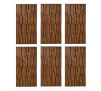 MRVAKDYDI Paneles Decorativos 3D para Paredes, 3D Faux Stone Wall Panels Waterproof Durable Multicolor 6 Pcs Outdoor Living Gaming Room(Brown)