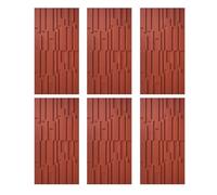 MRVAKDYDI Paneles Decorativos 3D para Paredes, 3D Faux Stone Wall Panels, Waterproof, Multicolor, 6 Pcs(Red)