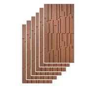 MRVAKDYDI Paneles Decorativos 3D para Paredes, 3D Fluted Slat Mosaic Wall Panels DIY Decor Gaming Room TV Background Multicolor 2-6 Pack(Orange,6pcs)