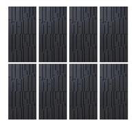 MRVAKDYDI Paneles Decorativos 3D para Paredes, 3D PU Wall Panels Waterproof Wood Grain Texture DIY for TV & Bathroom Multicolor 2-10pcs(Black,8PCS)
