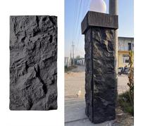 MRVAKDYDI Paneles Decorativos 3D para Paredes, 3D Stone Wall Art Panels PU Waterproof Fire Retardant Multicolor 0.6x1.2m Indoor Outdoor(Black 2,1pc)