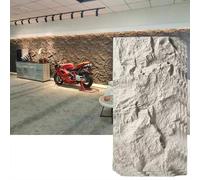 MRVAKDYDI Paneles Decorativos 3D para Paredes, 3D Stone Wall Art Panels PU Waterproof Fire Retardant Multicolor 0.6x1.2m Indoor Outdoor(Beige,3pcs)